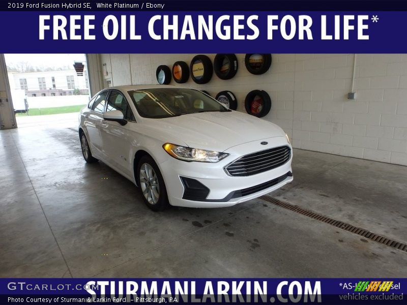 White Platinum / Ebony 2019 Ford Fusion Hybrid SE