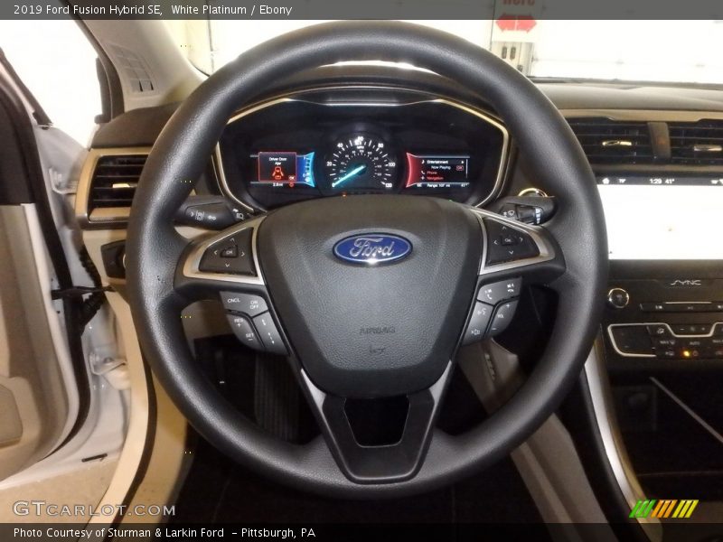 White Platinum / Ebony 2019 Ford Fusion Hybrid SE