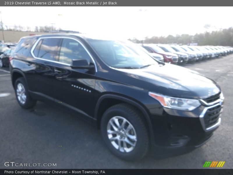 Mosaic Black Metallic / Jet Black 2019 Chevrolet Traverse LS AWD