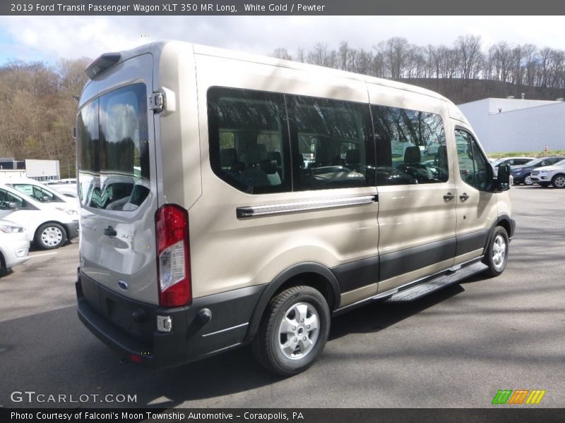 White Gold / Pewter 2019 Ford Transit Passenger Wagon XLT 350 MR Long