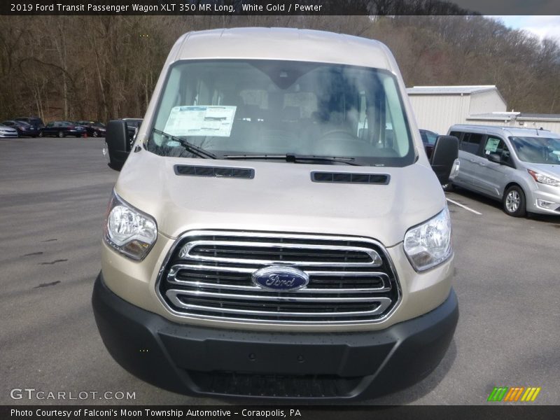 White Gold / Pewter 2019 Ford Transit Passenger Wagon XLT 350 MR Long