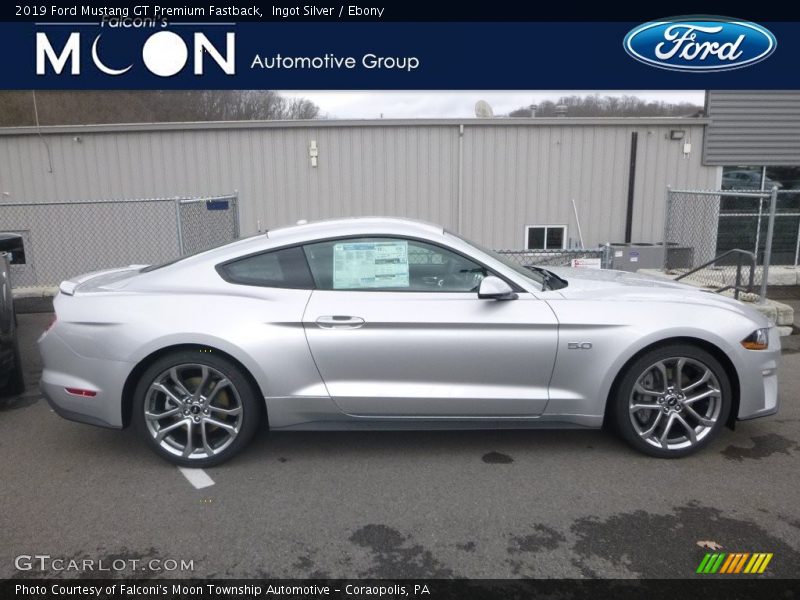 Ingot Silver / Ebony 2019 Ford Mustang GT Premium Fastback