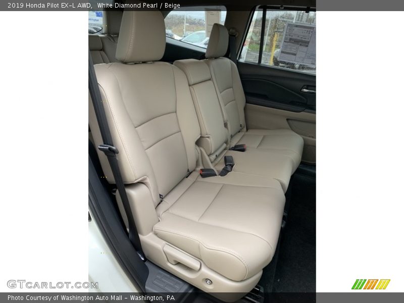 White Diamond Pearl / Beige 2019 Honda Pilot EX-L AWD