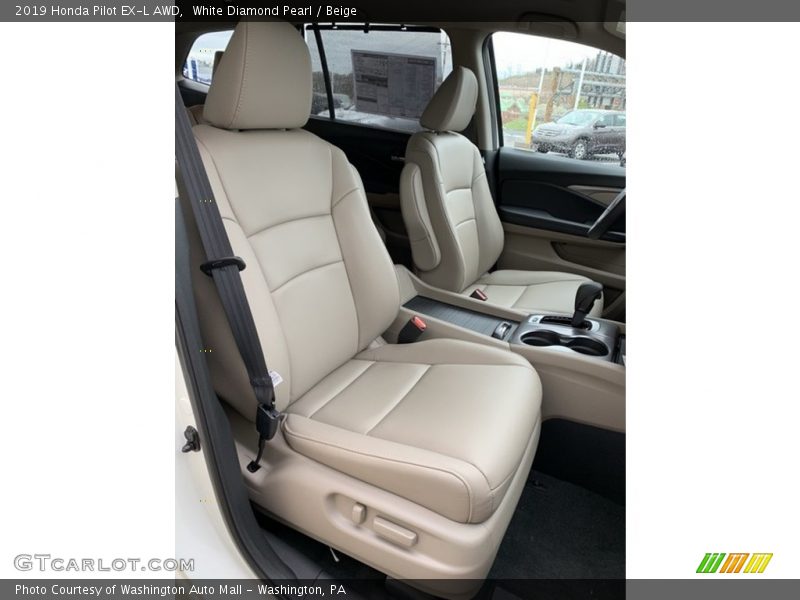 White Diamond Pearl / Beige 2019 Honda Pilot EX-L AWD