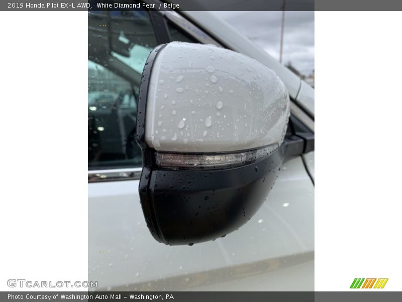 White Diamond Pearl / Beige 2019 Honda Pilot EX-L AWD