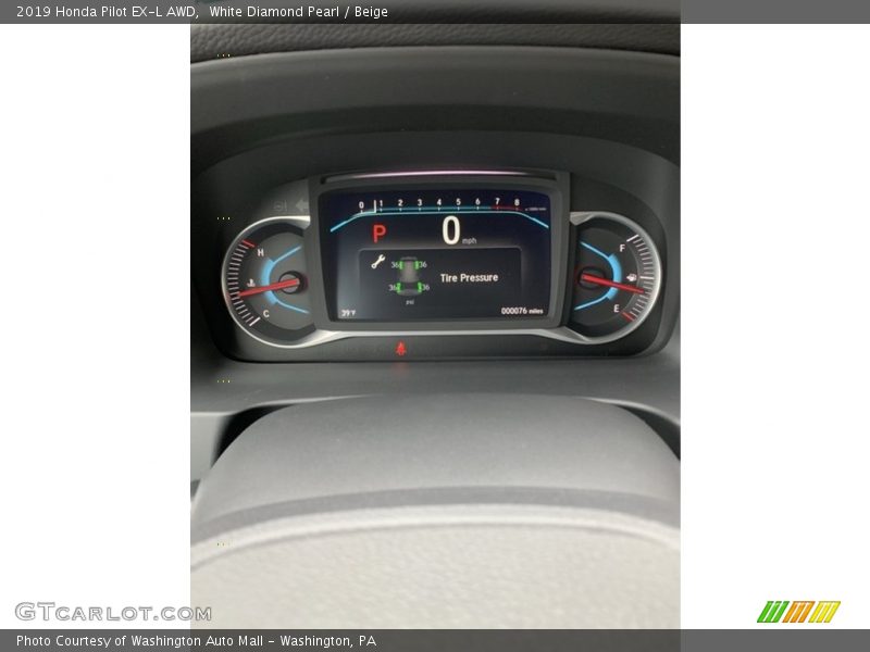 White Diamond Pearl / Beige 2019 Honda Pilot EX-L AWD