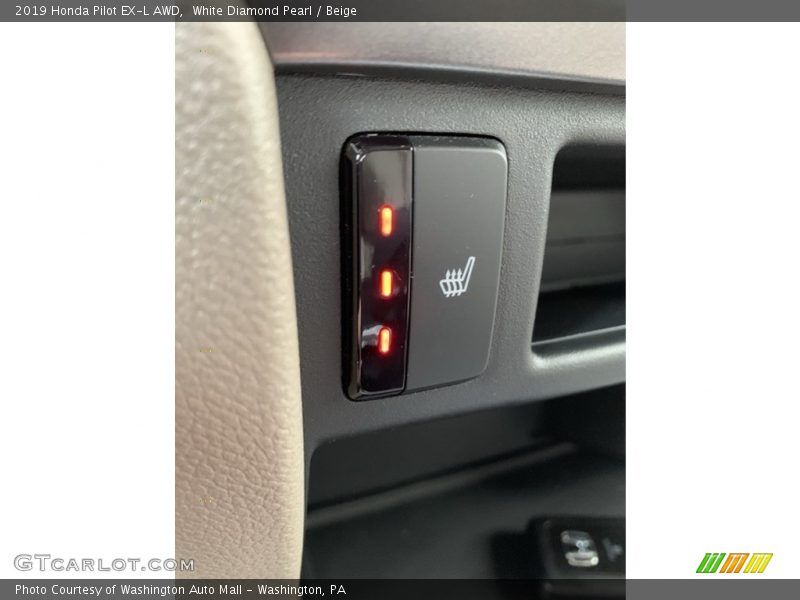 White Diamond Pearl / Beige 2019 Honda Pilot EX-L AWD