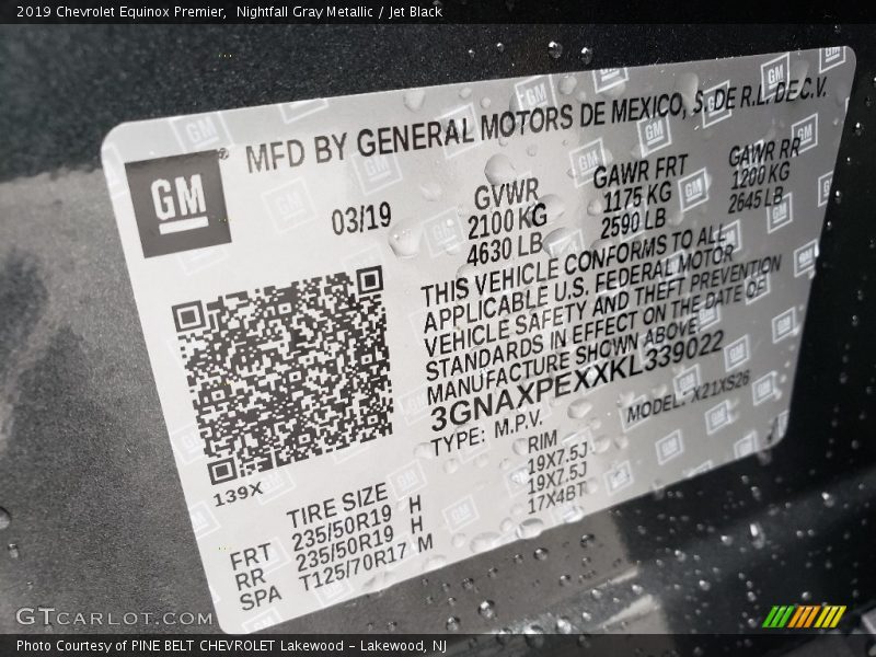 Nightfall Gray Metallic / Jet Black 2019 Chevrolet Equinox Premier