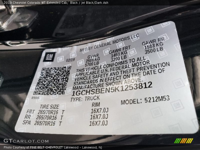 Black / Jet Black/Dark Ash 2019 Chevrolet Colorado WT Extended Cab