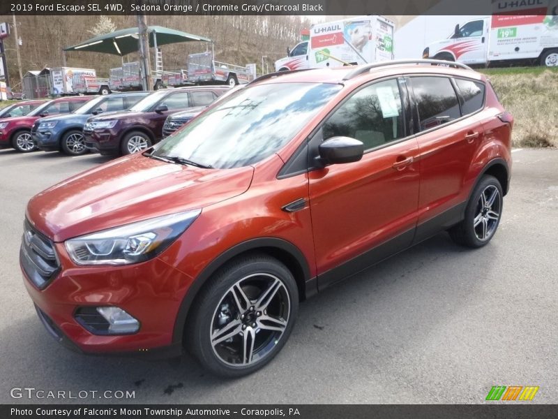 Sedona Orange / Chromite Gray/Charcoal Black 2019 Ford Escape SEL 4WD