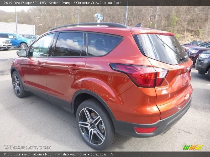 Sedona Orange / Chromite Gray/Charcoal Black 2019 Ford Escape SEL 4WD