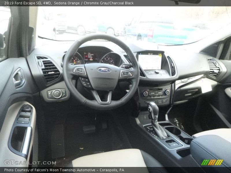 Sedona Orange / Chromite Gray/Charcoal Black 2019 Ford Escape SEL 4WD
