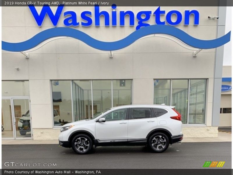 Platinum White Pearl / Ivory 2019 Honda CR-V Touring AWD