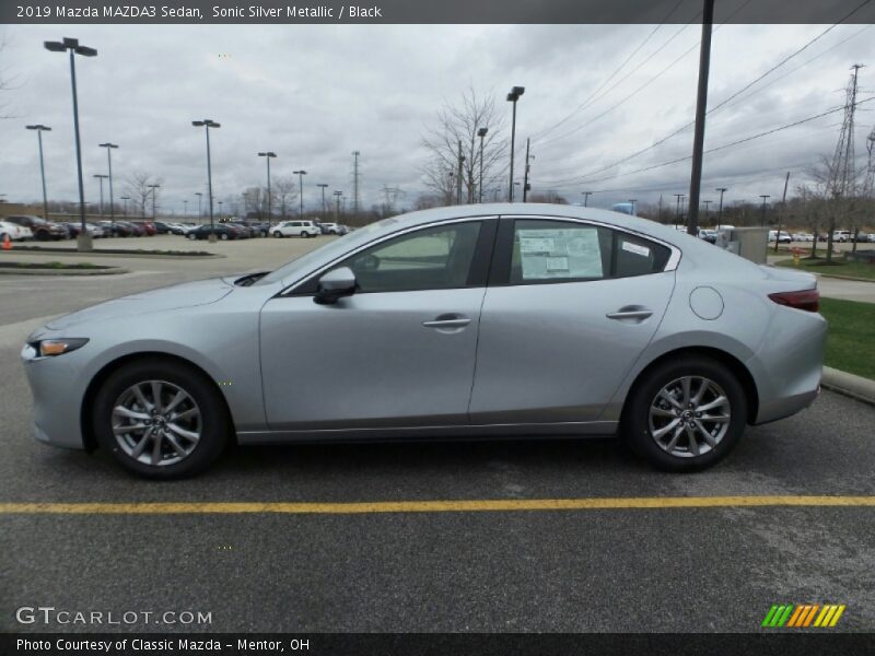 Sonic Silver Metallic / Black 2019 Mazda MAZDA3 Sedan