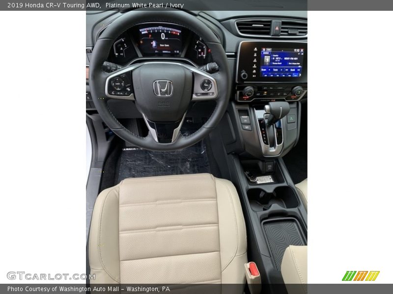 Platinum White Pearl / Ivory 2019 Honda CR-V Touring AWD
