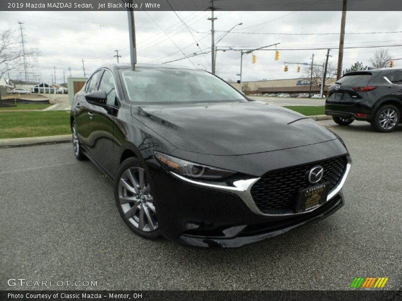 Jet Black Mica / White 2019 Mazda MAZDA3 Sedan