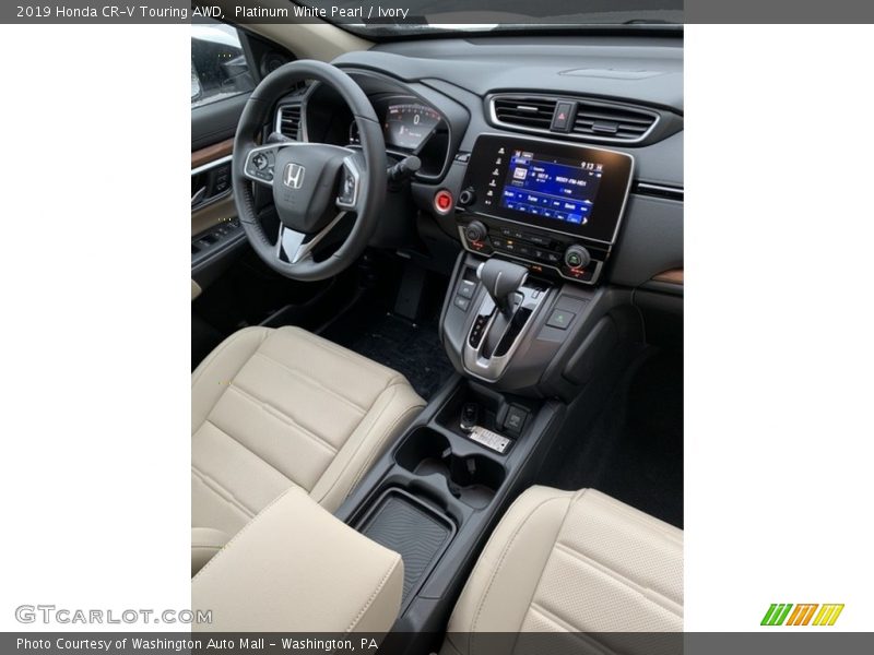 Platinum White Pearl / Ivory 2019 Honda CR-V Touring AWD