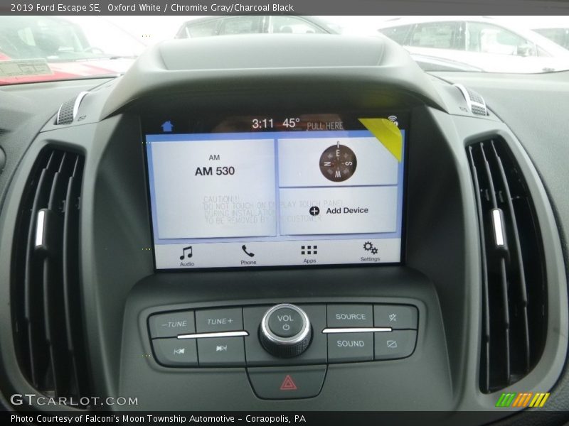Oxford White / Chromite Gray/Charcoal Black 2019 Ford Escape SE