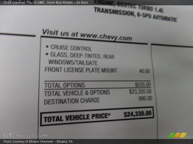 Storm Blue Metallic / Jet Black 2019 Chevrolet Trax LS AWD