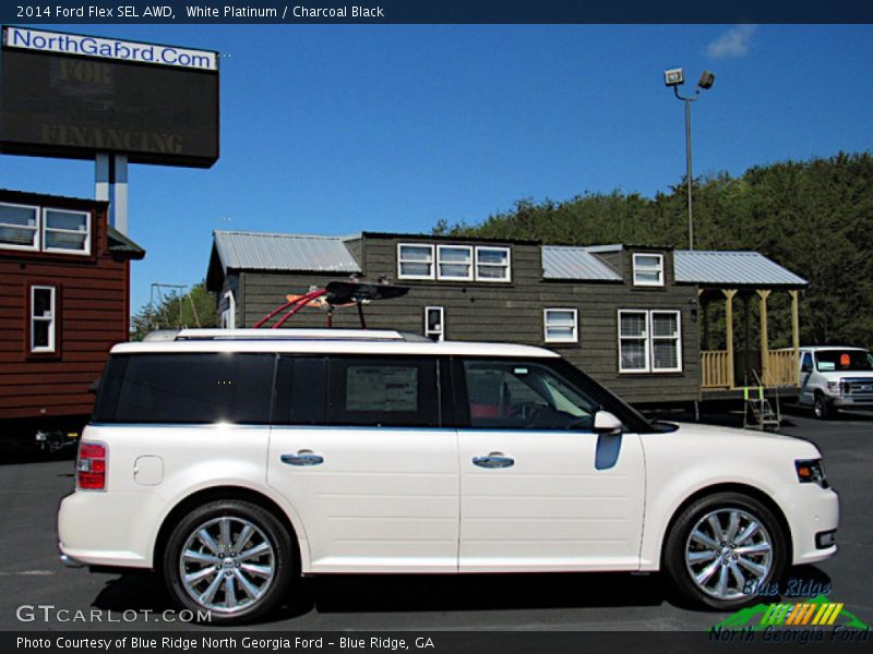 White Platinum / Charcoal Black 2014 Ford Flex SEL AWD