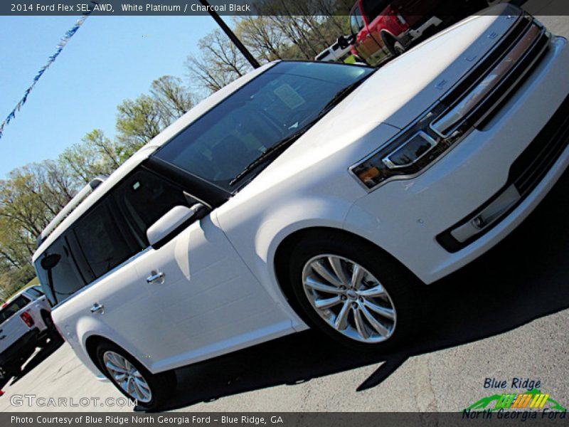 White Platinum / Charcoal Black 2014 Ford Flex SEL AWD