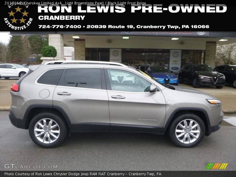 Light Brownstone Pearl / Black/Light Frost Beige 2016 Jeep Cherokee Limited 4x4