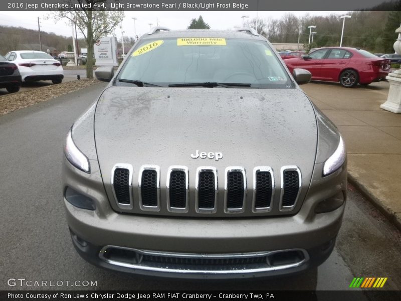 Light Brownstone Pearl / Black/Light Frost Beige 2016 Jeep Cherokee Limited 4x4