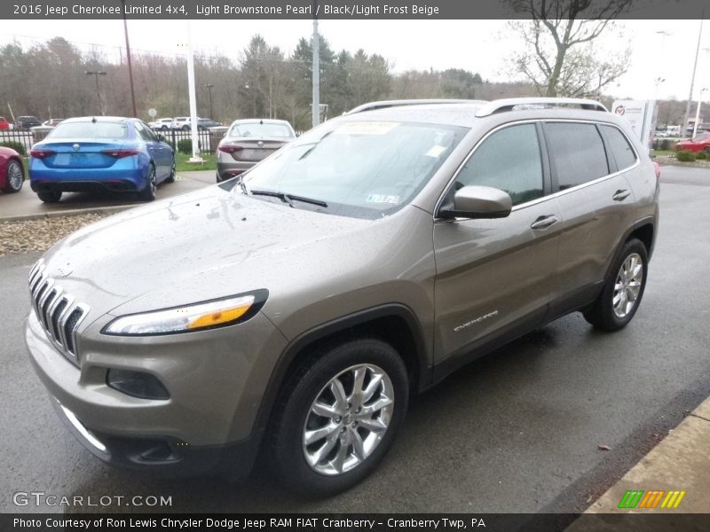 Light Brownstone Pearl / Black/Light Frost Beige 2016 Jeep Cherokee Limited 4x4