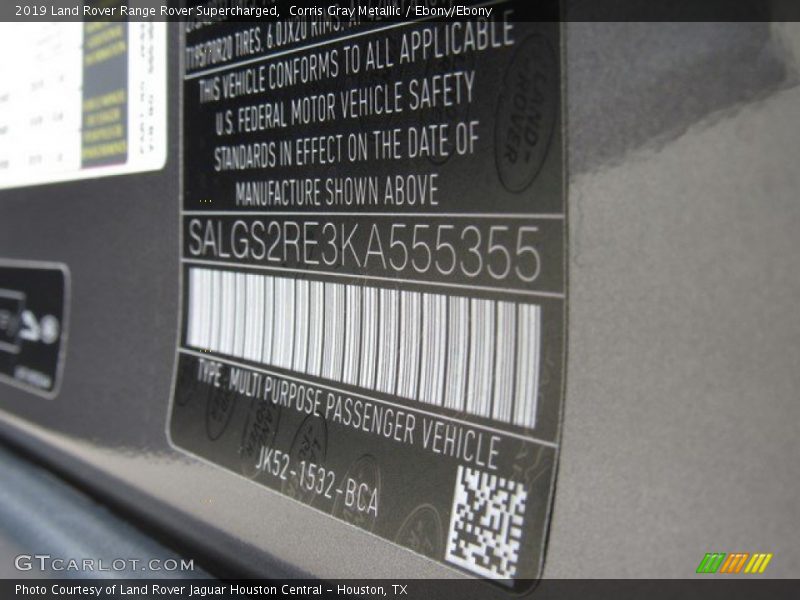 Corris Gray Metallic / Ebony/Ebony 2019 Land Rover Range Rover Supercharged