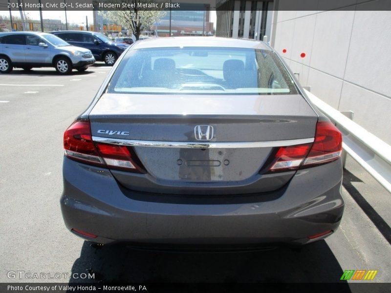 Modern Steel Metallic / Black 2014 Honda Civic EX-L Sedan
