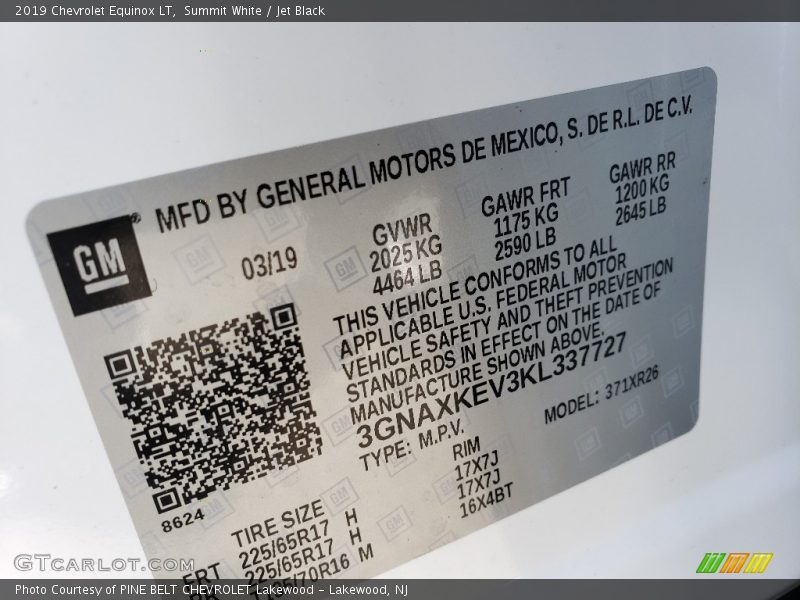 Summit White / Jet Black 2019 Chevrolet Equinox LT