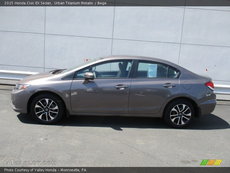 Urban Titanium Metallic / Beige 2015 Honda Civic EX Sedan
