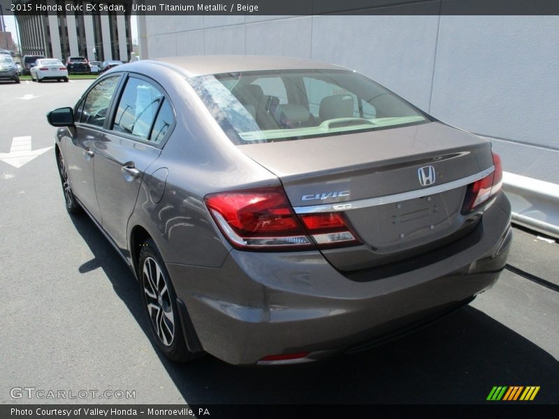 Urban Titanium Metallic / Beige 2015 Honda Civic EX Sedan