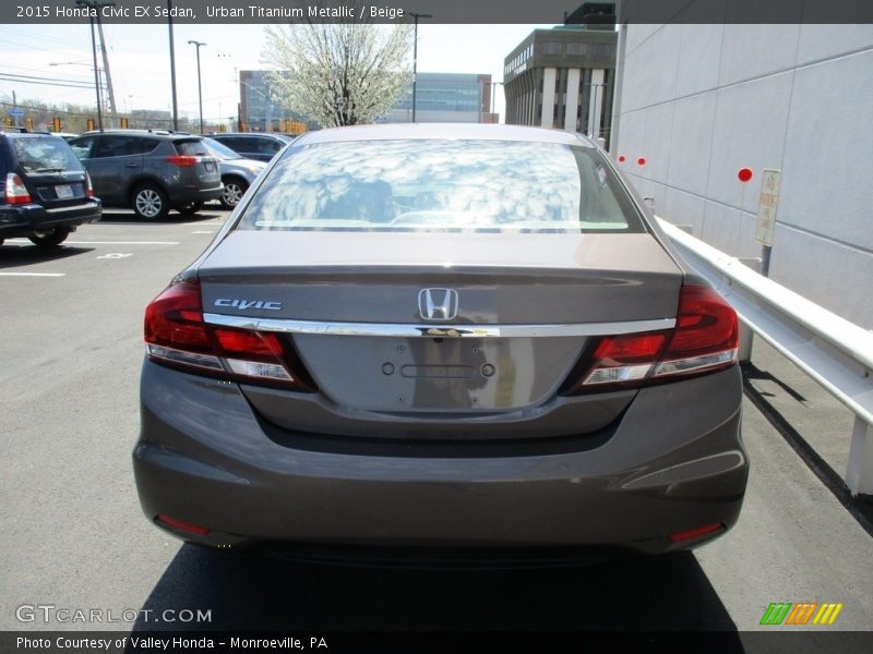 Urban Titanium Metallic / Beige 2015 Honda Civic EX Sedan