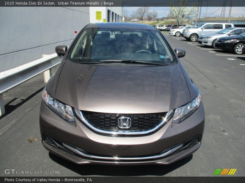 Urban Titanium Metallic / Beige 2015 Honda Civic EX Sedan