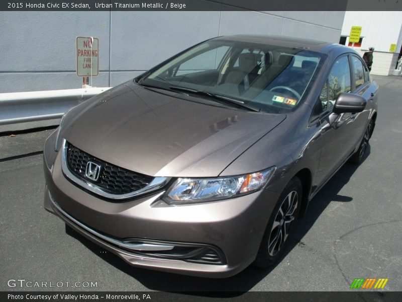 Urban Titanium Metallic / Beige 2015 Honda Civic EX Sedan
