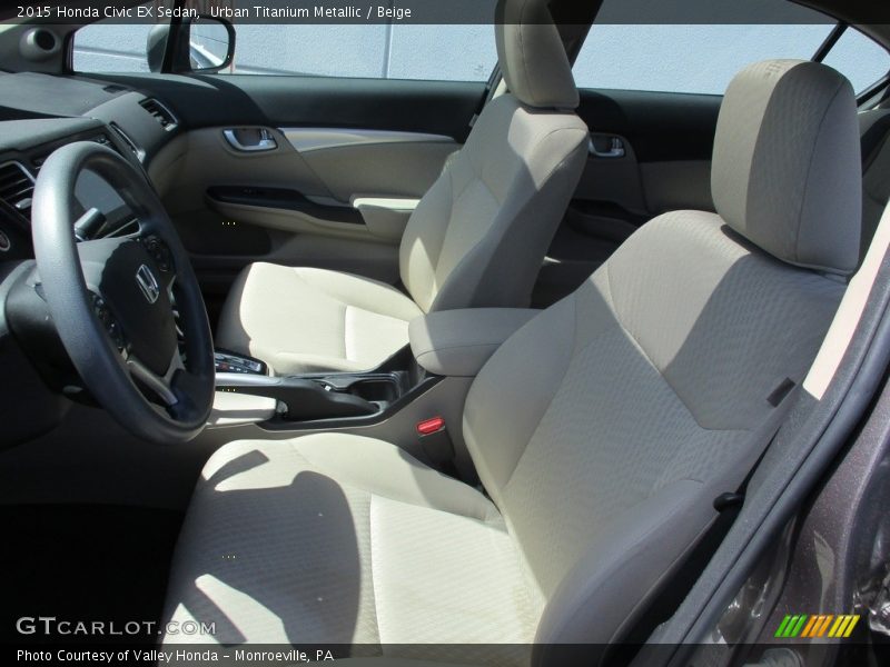 Urban Titanium Metallic / Beige 2015 Honda Civic EX Sedan