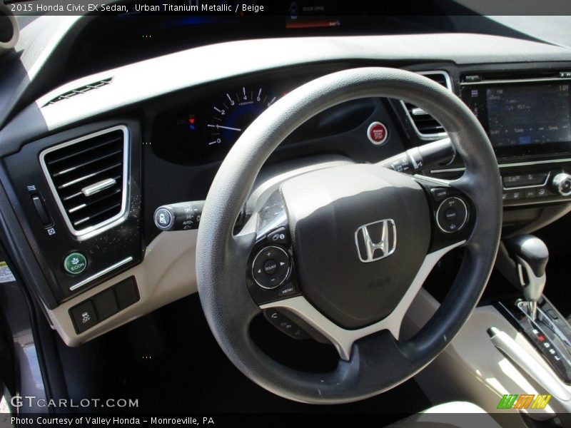 Urban Titanium Metallic / Beige 2015 Honda Civic EX Sedan