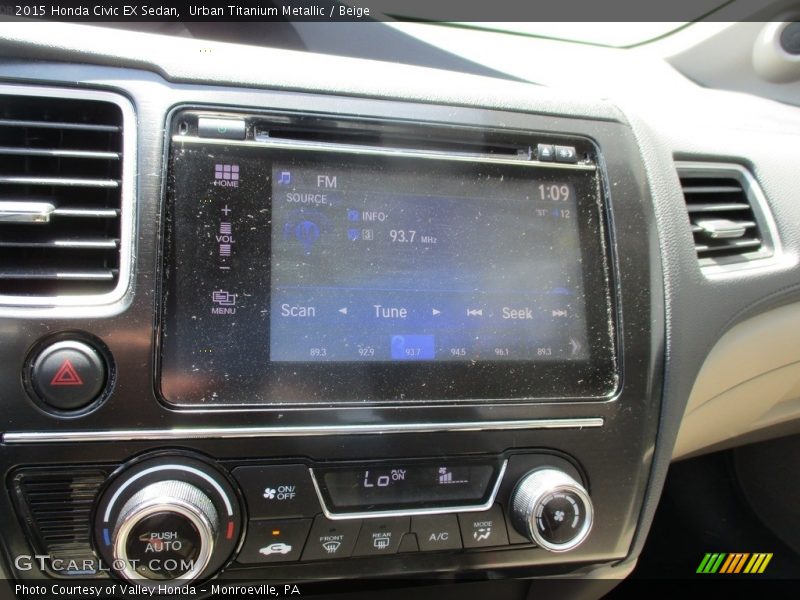 Urban Titanium Metallic / Beige 2015 Honda Civic EX Sedan