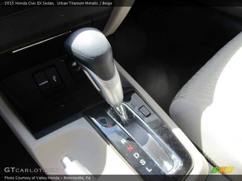 Urban Titanium Metallic / Beige 2015 Honda Civic EX Sedan