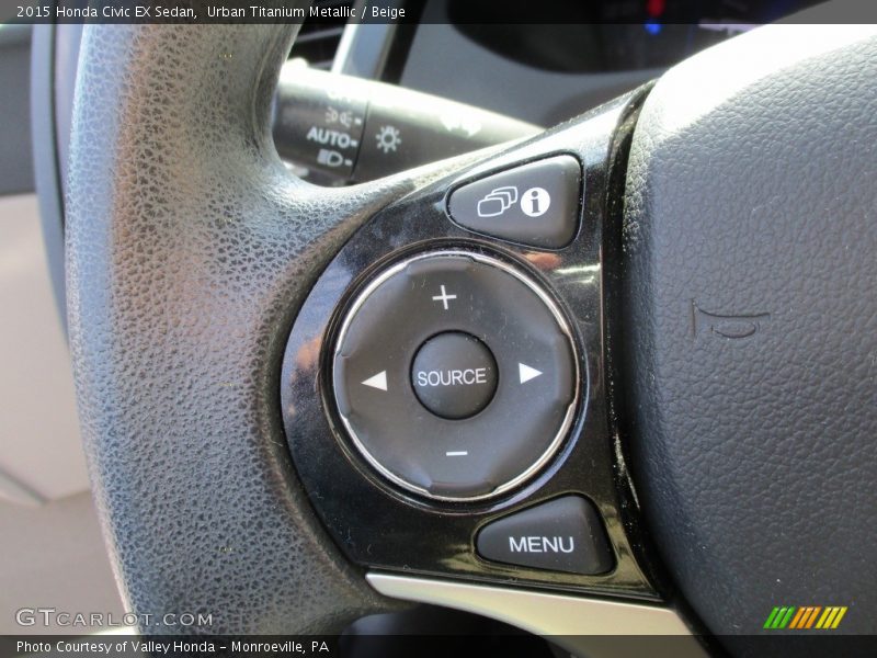 Urban Titanium Metallic / Beige 2015 Honda Civic EX Sedan