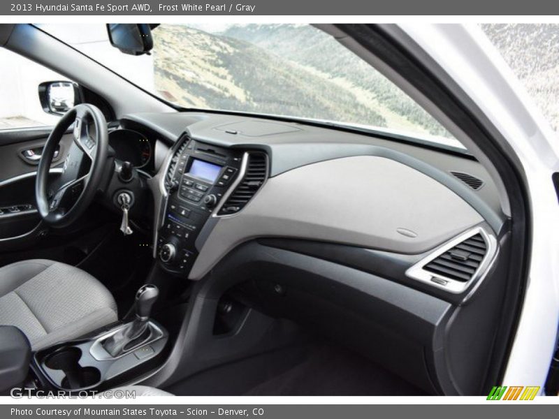Frost White Pearl / Gray 2013 Hyundai Santa Fe Sport AWD