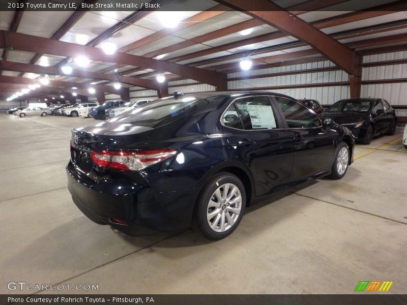 Blue Streak Metallic / Black 2019 Toyota Camry LE