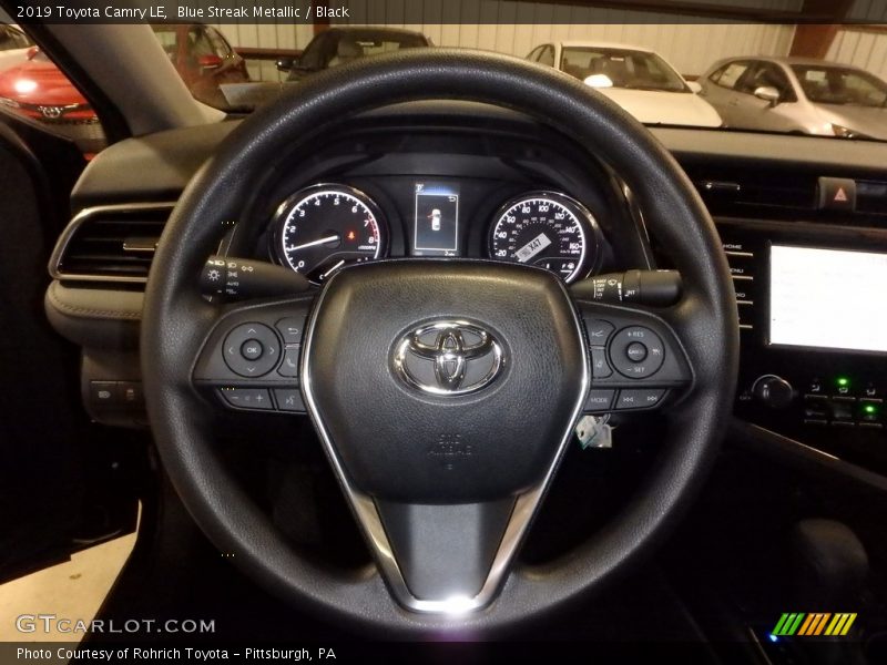 Blue Streak Metallic / Black 2019 Toyota Camry LE