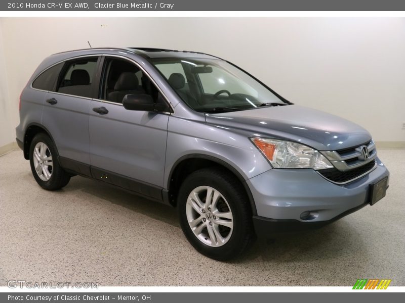 Glacier Blue Metallic / Gray 2010 Honda CR-V EX AWD