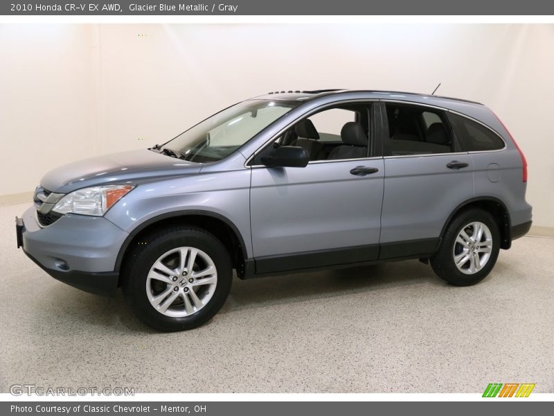 Glacier Blue Metallic / Gray 2010 Honda CR-V EX AWD