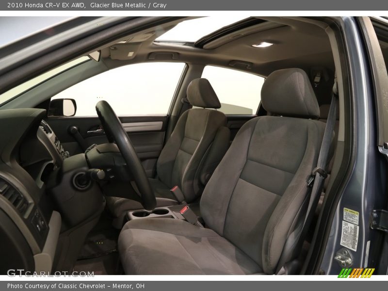 Glacier Blue Metallic / Gray 2010 Honda CR-V EX AWD
