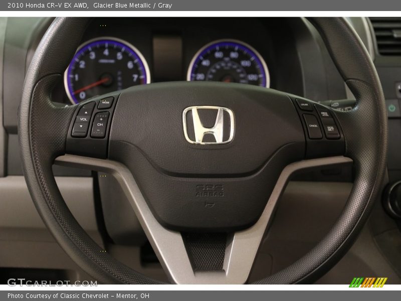 Glacier Blue Metallic / Gray 2010 Honda CR-V EX AWD