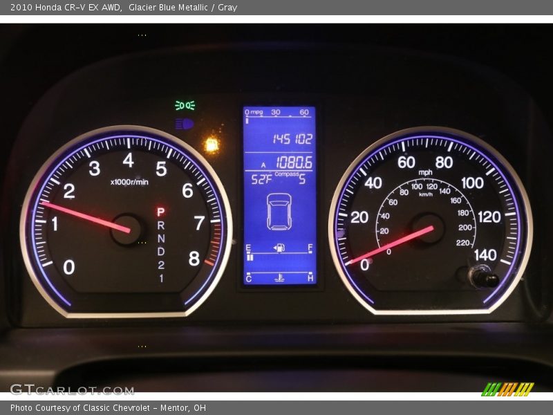 Glacier Blue Metallic / Gray 2010 Honda CR-V EX AWD