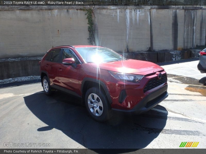 Ruby Flare Pearl / Black 2019 Toyota RAV4 LE AWD